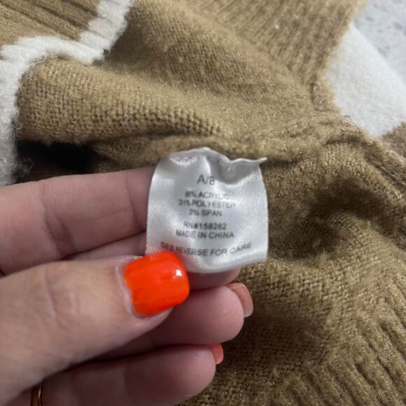 A Beautiful Soul plus size 18 20 taupe sweater turtleneck stripe mauve soft - Picture 8 of 14